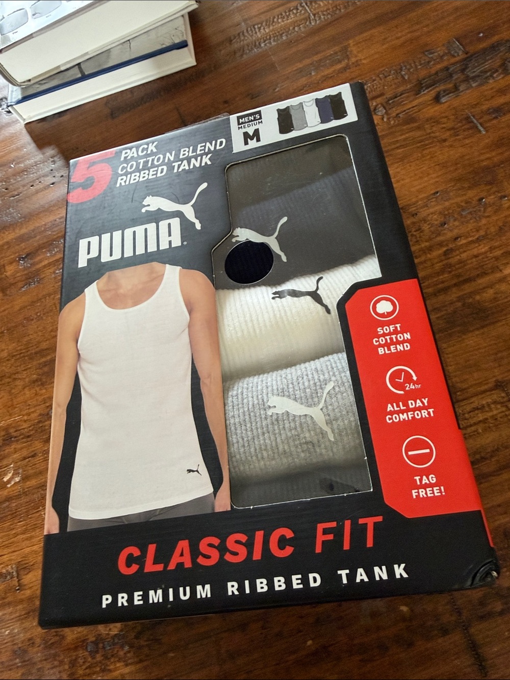 Puma 5 Pack Ribbed Tank Tops Medium